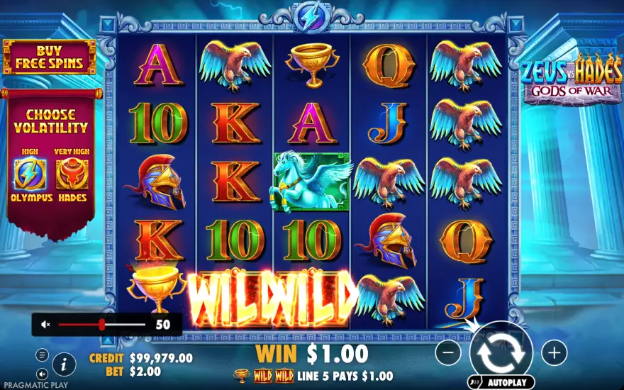 Играть в слот Zeus vs Hades – Gods of War